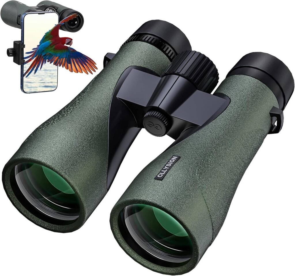 12X50 Professional HD Binoculars for Adults with Phone Adapter, High Power Binoculars with BaK4 prisms, Super Bright Lightweight  Waterproof Binoculars Perfect for Bird Watching, Hunting, Stargazing