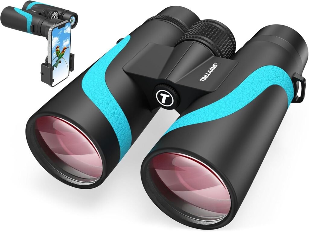 15x55 HD Binoculars for Adults High Powered,8° Wide Angle Binoculars,367/1000yds,BAK4 Prism FMC Lens,IPX7 Waterproof Binoculars for Bird Watching Hiking Travel Sports with Phone Adapter(Blue)