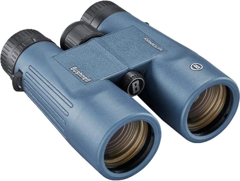 Bushnell H2O 8x42mm Binoculars, Waterproof and Fogproof Binoculars for Boating, Hiking, and Camping, Multi Blue